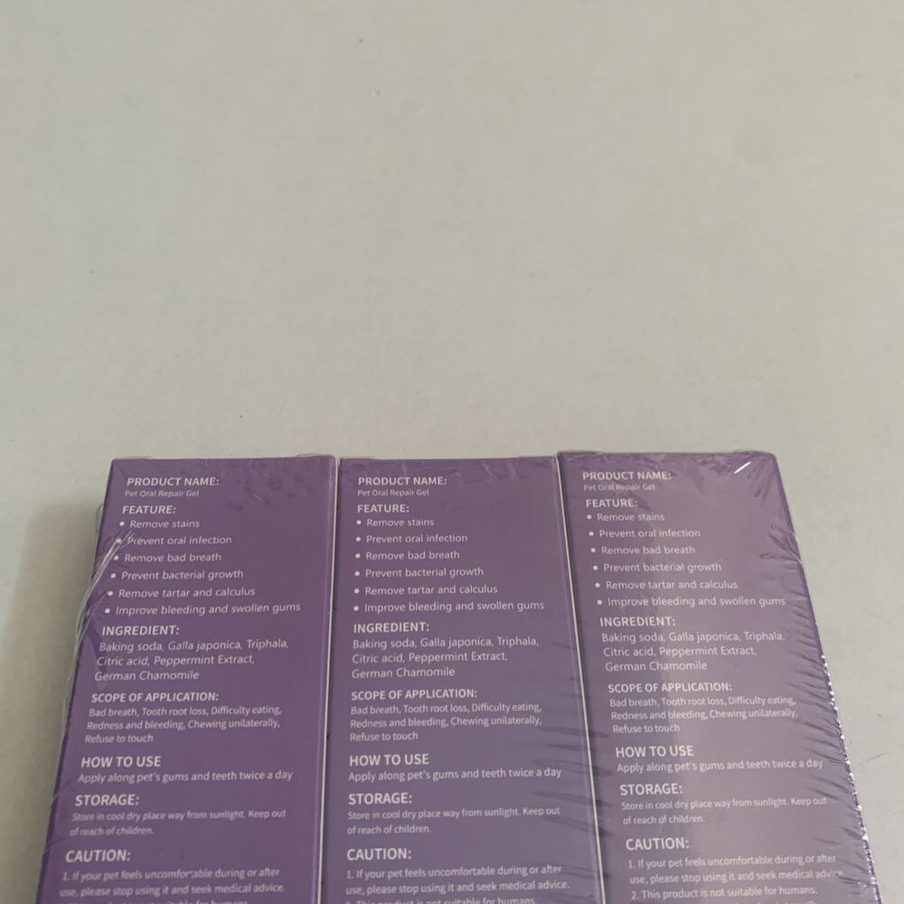Pet Oral Repair Gel Lot Of 3 Brand New Sealed Exp 12/16/2027 Total 9ml/0.3 fl oz - Picture 4 of 8